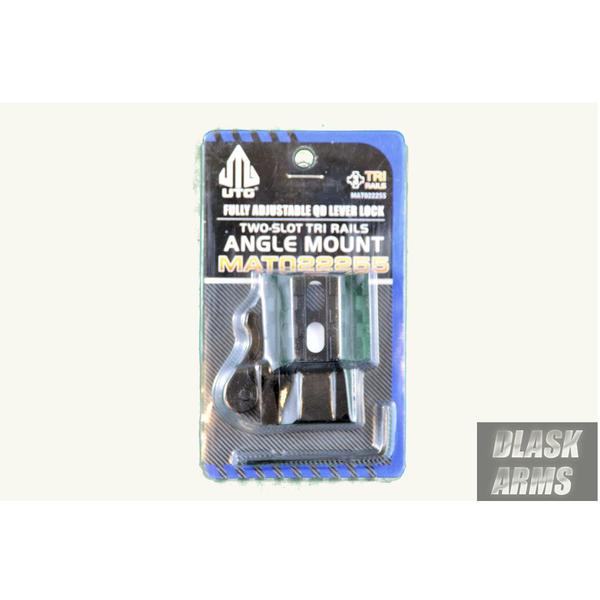 UTG LE Rated Quad-Rail/2 Slot Angle Mount w/Integral QD Lever, Low attacco Picatinny basso
