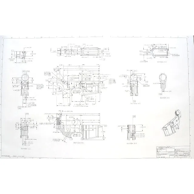 Dlask Arms Tools Blueprint 24×36 AR-15/M-16 Lower / Upper poster impermeabile