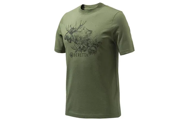 Beretta A400 Series Engraving Alce T-shirt verde uomo