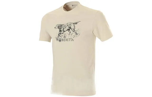 Beretta A400 Series T Shirt Engraving Setter T-shirt beige uomo