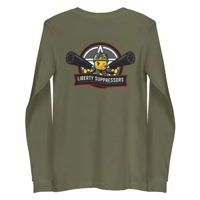 Liberty Suppressors Liberty Merch Long Sleeve Lego Man Tshirt manica lunga in cotone