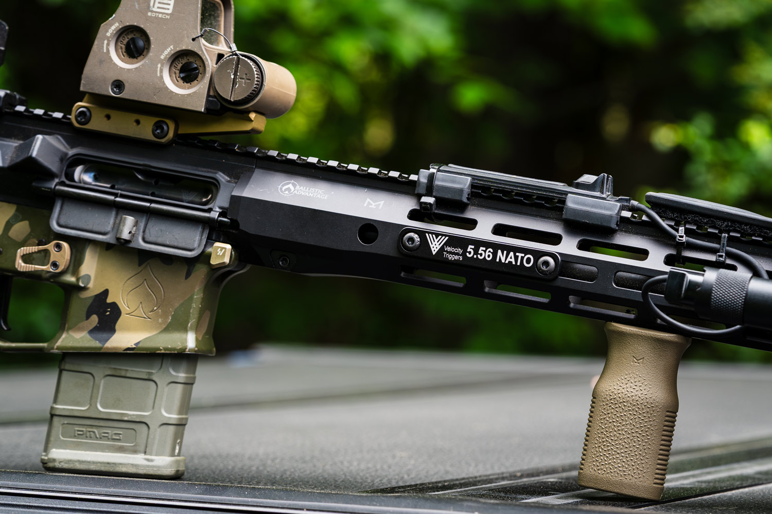 Velocity Triggers AR-15 Upper Parts M-LOK Caliber ID Tags in alluminio nero