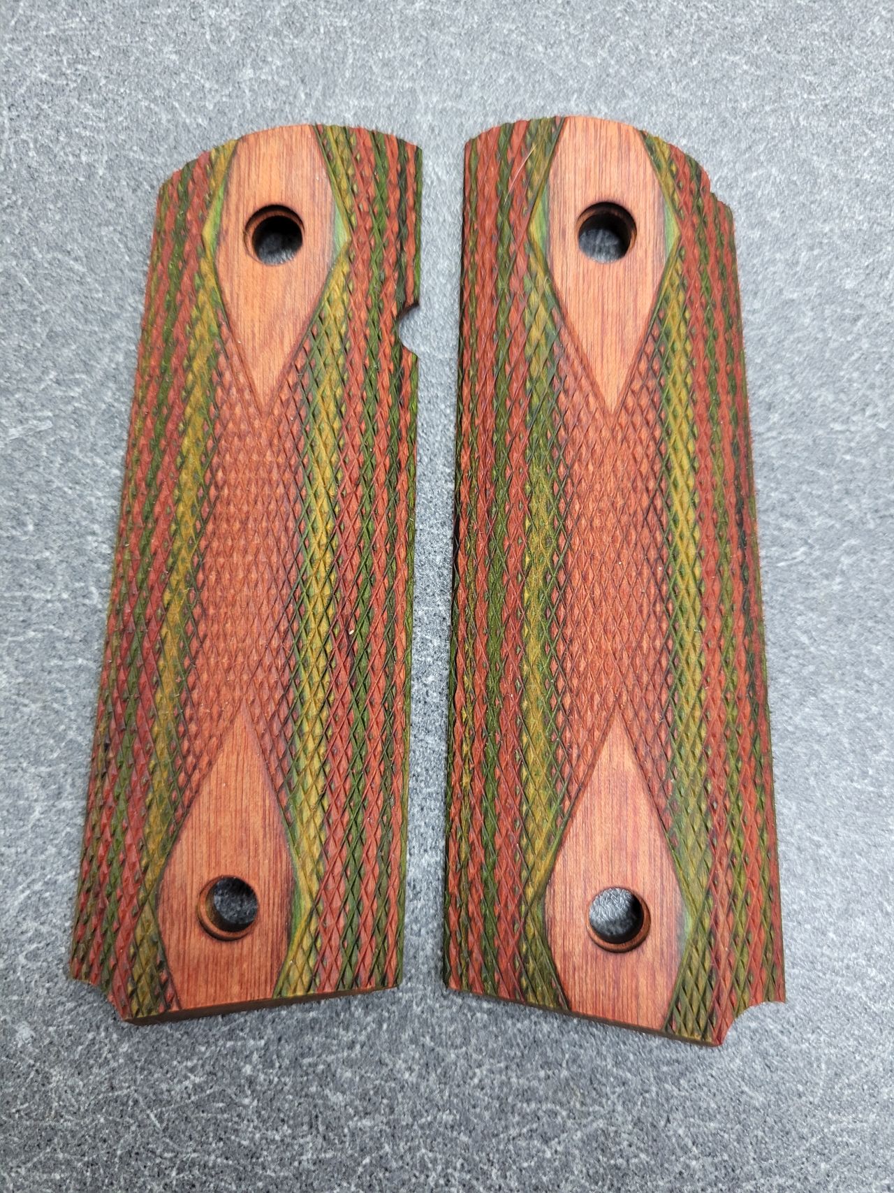 Dlask Arms Stocks and Grips Camo Laminate 1911 Grips Government & Commander