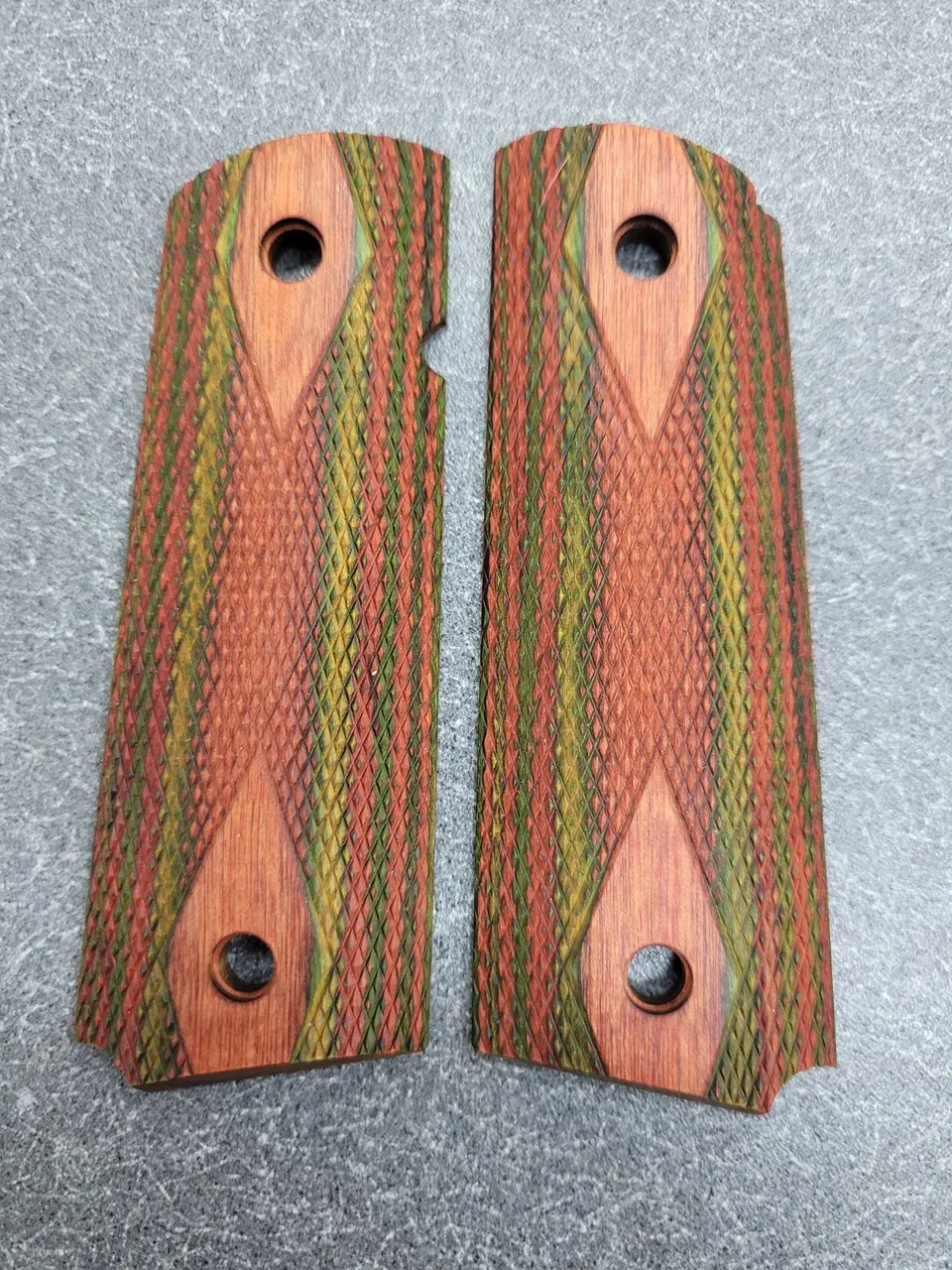 Dlask Arms Stocks and Grips Camo Laminate 1911 Grips Government & Commander