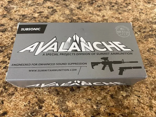 Liberty Suppressors Summit Ammo Summit Avalanche Suppressor Ammo – .308 Win, 175gr. subsonic SUB-X. 20 Rounds. munizioni 20 colpi