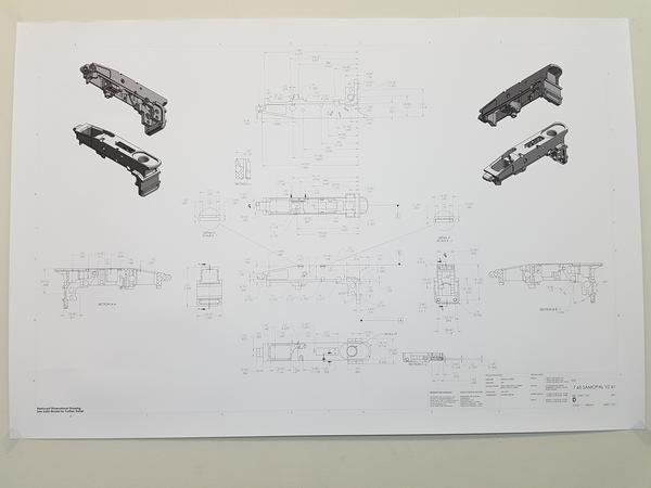 Dlask Arms Tools Blueprint 24×36 AR-15/M-16 Lower / Upper poster impermeabile