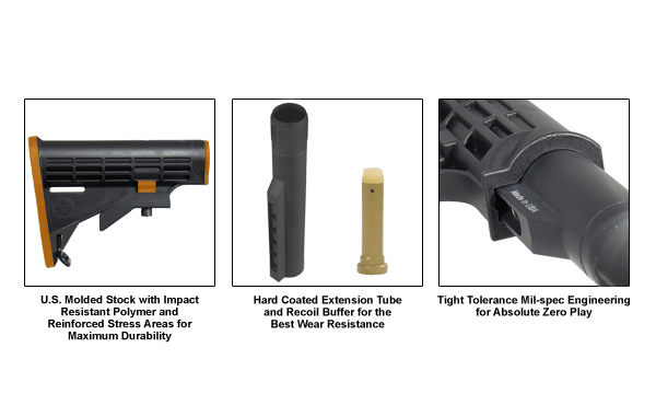 UTG U6 calcio AR-15 kit mil-spec 6 posizioni nero