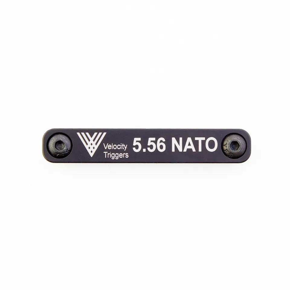 Velocity Triggers AR-15 Upper Parts M-LOK Caliber ID Tags in alluminio nero
